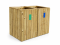 Papeleras de madera reciclaje Cubic 240lit - 2 Cuerpos